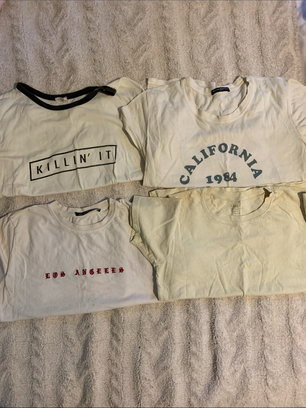Brandy Melville White Graphic Tee Bundle